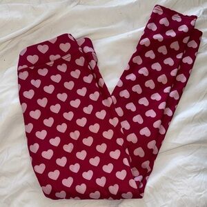 Serra womens Leggings in Red and Pink Heart Design
